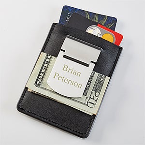 Zippo® Engraved Name Money Clip & Credit Card Case