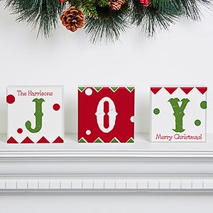 Jolly Jester Personalized Shelf Blocks- Set of 3