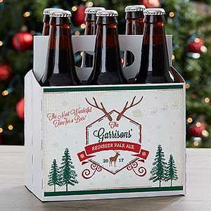Holiday Brew Personalized Beer Bottle Carrier