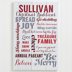 Holiday Family Traditions Personalized Canvas Print - 16 x 24
