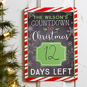 Christmas Countdown Personalized Dry Erase Sign