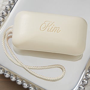 Elegant Monogram Massage Soap W/ Rope - Name