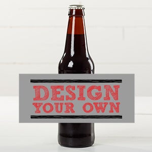 Design Your Own Personalized Beer Bottle Labels- Set of 6 - Grey
