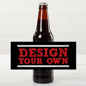 Design Your Own Personalized Beer Bottle Labels- Set of 6 - Black