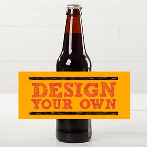 Design Your Own Personalized Beer Bottle Labels- Set of 6 - Orange