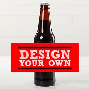 Design Your Own Personalized Beer Bottle Labels- Set of 6 - Red
