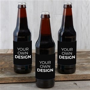 Design Your Own Black Beer Bottle Labels - Set Of 6