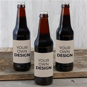 Design Your Own Personalized Set of 6 Beer Bottle Labels- Tan