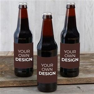 Design Your Own Personalized Set of 6 Beer Bottle Labels- Brown