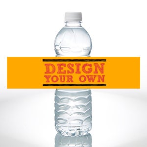 Design Your Own Personalized Water Bottle Labels - Set of 24 - Orange