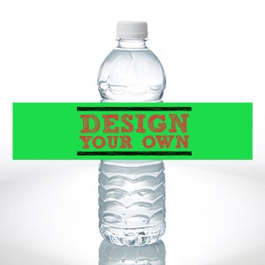 Design Your Own Personalized Water Bottle Labels - Set of 24 - Green