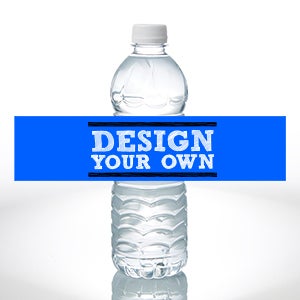 Design Your Own Personalized Water Bottle Labels - Set of 24 - Blue