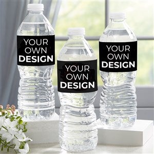 Design Your Own Personalized Water Bottle Labels - Set of 24 - Black