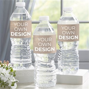 Design Your Own Personalized Water Bottle Labels - Set of 24 - Tan