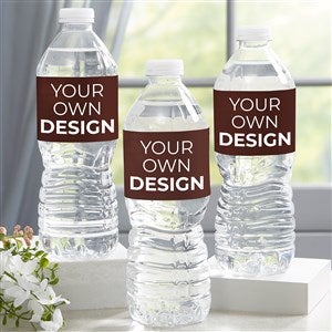 Design Your Own Personalized Water Bottle Labels - Set of 24 - Brown