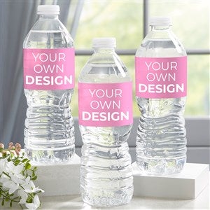 Design Your Own Personalized Water Bottle Labels - Set of 24 - Pink