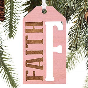 All About Family Personalized Gift Tag Ornament- Pink Stain - #16235-P
