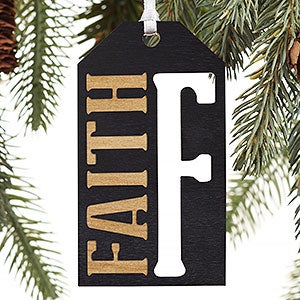 Family Personalized Black Wood Gift Tag Ornament