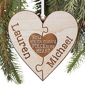 Perfect Match Personalized Whitewash Wood Ornament