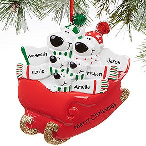 Polar Bear Family© Personalized Ornament- 5 Name