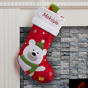 Santa Claus Lane Personalized Stocking-Polar Bear