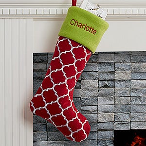 Geometric Holiday Tidings Personalized Felt Stockings