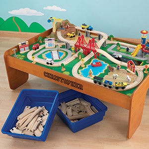 KidKraft Personalized Waterfall Mountain Train Set and Table