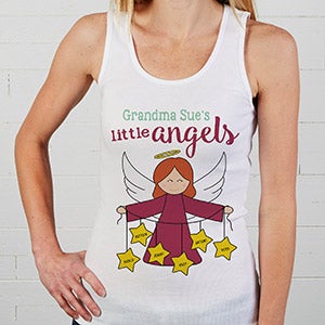 Her Lil' Angels Personalized White Tank