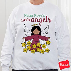 Her Lil' Angels Personalized White Sweatshirt