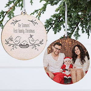 Our 1st Family Christmas Personalized Ornament-3.75" Wood - 2 Sided - #16295-2W
