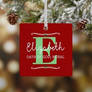 My Name Means Personalized Square Photo Ornament