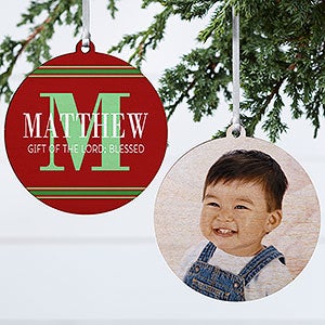 My Name Means Personalized Wood Photo Ornament