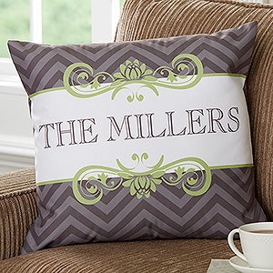 Classic Chevron Personalized 18 Throw Pillow