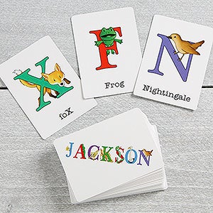 Personalized Alphabet Animals Kids Flash Cards