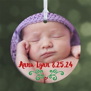 Personalized Photo Baby Christmas Ornament - Baby's 1st Christmas Calendar - 1-Sided
