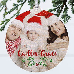Baby's 1st Christmas Calendar Photo Ornament - 1 Sided Wood