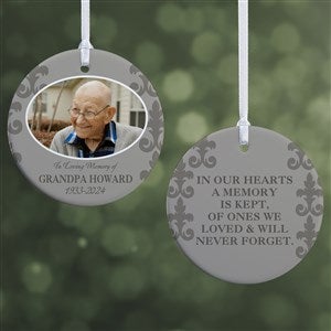 Personalized Photo Memorial Ornament For Him - In Loving Memory - 2-Sided