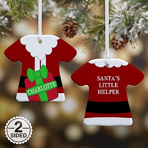 Personalized T-Shirt Christmas Ornament - Santa's Little Helper - 2 ...