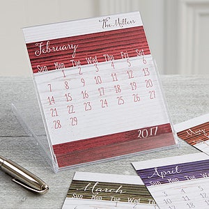 Family Love Rustic Personalized Desk Calendar