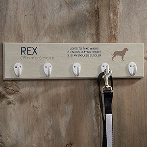 Definition of My Dog Personalized Leash Hanger