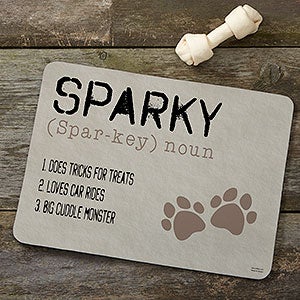Personalized Dog Food Mat - Definition Of My Dog