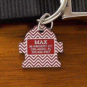 Chevron Personalized Pet ID Tag - Fire Hydrant