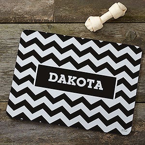 Personalized Dog Bowl Mat - Chevron