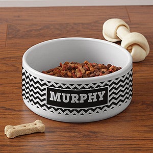 Personalized Pet Bowls - Chevron - Large