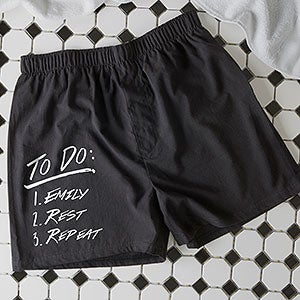 To Do List: Personalized Black Boxers