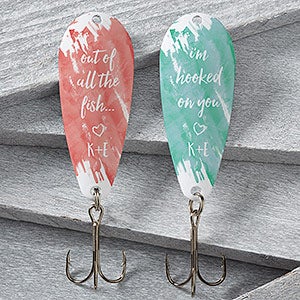 His and Hers Personalized Couples Fishing Lure Set