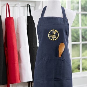 Family Brand Embroidered Navy Apron
