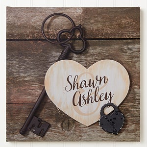 Personalized Canvas Print 8x8 - Key To My Heart