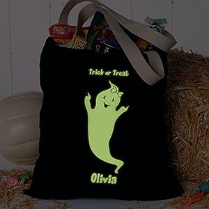 Personalized Halloween Treat Bag - Glow-In-The-Dark Ghost