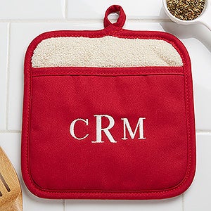 Embroidered Pot Mitt- Monogram